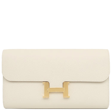 エルメス HERMES コンスタンス トゥーゴー クレ ヴォーエプソン 長財布 ゴールド金具 オフホワイト