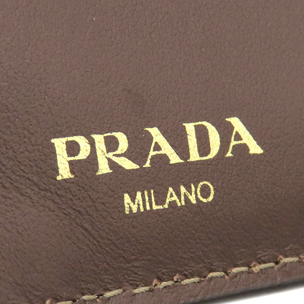 プラダ PRADA ロゴ ジャガード 1MH523 CORDA×BRUCIA キャンバス レザー
