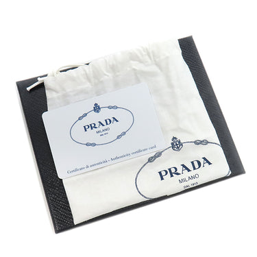 プラダ PRADA ロゴ ジャガード 1MH523 CORDA×BRUCIA キャンバス レザー ジャガード 三つ折り財布 ゴールド金具 カーキ リボン