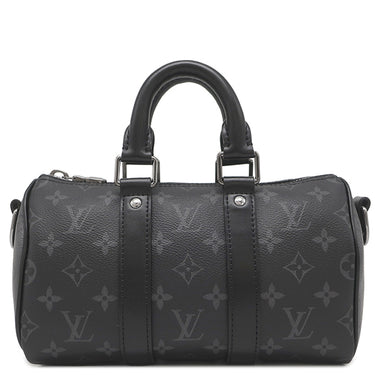 ルイヴィトン LOUIS VUITTON キーポル バンドリエール 25 M46271 モノグラムエクリプス レザー モノグラムエクリプスリバースキャンバス 2WAYバッグ シルバー金具 黒 ショルダー ハンドバッグ