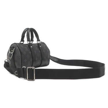 ルイヴィトン LOUIS VUITTON キーポル バンドリエール 25 M46271 モノグラムエクリプス レザー モノグラムエクリプスリバースキャンバス 2WAYバッグ シルバー金具 黒 ショルダー ハンドバッグ