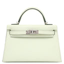 エルメス HERMES ミニケリードゥ 外縫い ヴェールフィズ ヴォーエプソン 2WAYバッグ シルバー金具 ミントグリーン