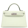 エルメス HERMES ミニケリードゥ 外縫い ヴェールフィズ ヴォーエプソン 2WAYバッグ シルバー金具 ミントグリーン