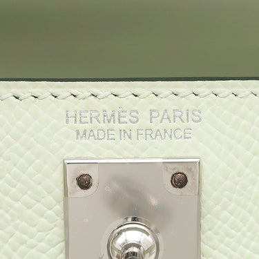エルメス HERMES ミニケリードゥ 外縫い ヴェールフィズ ヴォーエプソン 2WAYバッグ シルバー金具 ミントグリーン