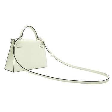 エルメス HERMES ミニケリードゥ 外縫い ヴェールフィズ ヴォーエプソン 2WAYバッグ シルバー金具 ミントグリーン