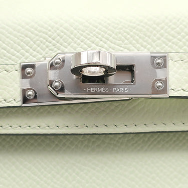 エルメス HERMES ミニケリードゥ 外縫い ヴェールフィズ ヴォーエプソン 2WAYバッグ シルバー金具 ミントグリーン