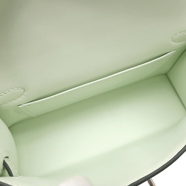 エルメス HERMES ミニケリードゥ 外縫い ヴェールフィズ ヴォーエプソン 2WAYバッグ シルバー金具 ミントグリーン
