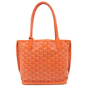 ゴヤール GOYARD アンジュミニ オレンジ PVCコーティングキャンバス ゴヤールディンキャンバス シュヴロッシュカーフスキン トートバッグ シルバー金具 ヘリンボーン リバーシブル