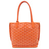 ゴヤール GOYARD アンジュミニ オレンジ PVCコーティングキャンバス ゴヤールディンキャンバス シュヴロッシュカーフスキン トートバッグ シルバー金具 ヘリンボーン リバーシブル