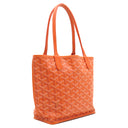 ゴヤール GOYARD アンジュミニ オレンジ PVCコーティングキャンバス ゴヤールディンキャンバス シュヴロッシュカーフスキン トートバッグ シルバー金具 ヘリンボーン リバーシブル