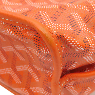 ゴヤール GOYARD アンジュミニ オレンジ PVCコーティングキャンバス ゴヤールディンキャンバス シュヴロッシュカーフスキン トートバッグ シルバー金具 ヘリンボーン リバーシブル