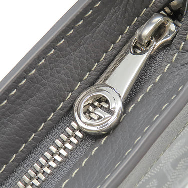 ゴヤール GOYARD ヒロンデル HIRONDPMLTY51CL51P グレー レザー ゴヤールディンキャンバス シュヴロッシュカーフスキン ショルダーバッグ シルバー金具 ヘリンボーン柄