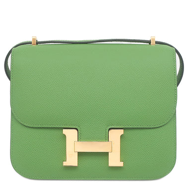 エルメス HERMES コンスタンス3 ミニ ミロワール ヴェールユッカ ヴォーエプソン ショルダーバッグ ゴールド金具 緑