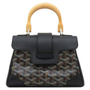 ゴヤール GOYARD サイゴン ミニ ソフトバッグ ブラック カーフ ゴヤールディンキャンバス シュヴロッシュカーフスキン 2WAYバッグ シルバー金具 ショルダー ハンドバッグ ヘリンボーン柄