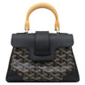 ゴヤール GOYARD サイゴン ミニ ソフトバッグ ブラック カーフ ゴヤールディンキャンバス シュヴロッシュカーフスキン 2WAYバッグ シルバー金具 ショルダー ハンドバッグ ヘリンボーン柄