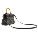 ゴヤール GOYARD サイゴン ミニ ソフトバッグ ブラック カーフ ゴヤールディンキャンバス シュヴロッシュカーフスキン 2WAYバッグ シルバー金具 ショルダー ハンドバッグ ヘリンボーン柄