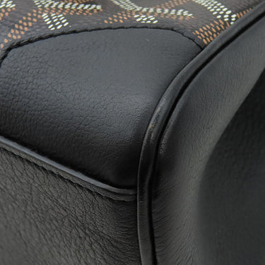 ゴヤール GOYARD サイゴン ミニ ソフトバッグ ブラック カーフ ゴヤールディンキャンバス シュヴロッシュカーフスキン 2WAYバッグ シルバー金具 ショルダー ハンドバッグ ヘリンボーン柄