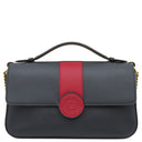フェンディ FENDI ダブルF チェーンショルダー 8BT297 ネイビー×レッド レザー ショルダーバッグ ゴールド金具 紺 赤 ダブルフェイス