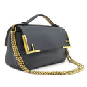 フェンディ FENDI ダブルF チェーンショルダー 8BT297 ネイビー×レッド レザー ショルダーバッグ ゴールド金具 紺 赤 ダブルフェイス