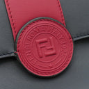 フェンディ FENDI ダブルF チェーンショルダー 8BT297 ネイビー×レッド レザー ショルダーバッグ ゴールド金具 紺 赤 ダブルフェイス