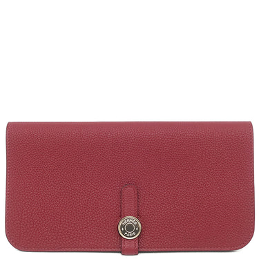 エルメス HERMES ドゴン ロング レクトヴェルソ ルージュグレナ トゴ 長財布 シルバー金具 赤 二つ折り財布