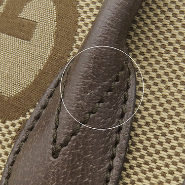 グッチ GUCCI ミニトート 699406 ベージュXブラウン レザー ジャンボGGキャンバス 2WAYバッグ ゴールド金具 茶 シェリーラインストラップ