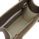 グッチ GUCCI ミニトート 699406 ベージュXブラウン レザー ジャンボGGキャンバス 2WAYバッグ ゴールド金具 茶 シェリーラインストラップ