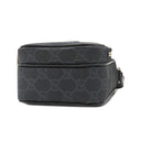 グッチ GUCCI GGスプリーム インターロッキングG 672952 ブラック GGスプリームキャンバス レザー ショルダーバッグ ガンメタル金具 グレー PVC