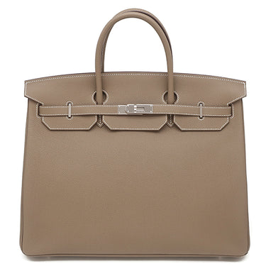 エルメス HERMES バーキン40 エトゥープ トゴ ハンドバッグ シルバー金具 グレージュ 2023年製