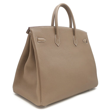 エルメス HERMES バーキン40 エトゥープ トゴ ハンドバッグ シルバー金具 グレージュ 2023年製