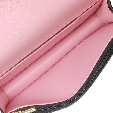シャネル CHANEL ミニマトラッセ フォンケース ブラック×ピンク ラムスキン ショルダーバッグ ゴールド金具 黒 ココマーク