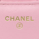 シャネル CHANEL ミニマトラッセ フォンケース ブラック×ピンク ラムスキン ショルダーバッグ ゴールド金具 黒 ココマーク