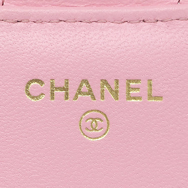 シャネル CHANEL ミニマトラッセ フォンケース ブラック×ピンク ラムスキン ショルダーバッグ ゴールド金具 黒 ココマーク