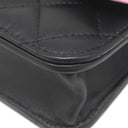 シャネル CHANEL ミニマトラッセ フォンケース ブラック×ピンク ラムスキン ショルダーバッグ ゴールド金具 黒 ココマーク
