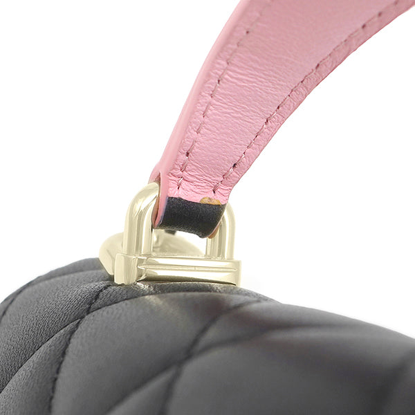 シャネル CHANEL ミニマトラッセ フォンケース ブラック×ピンク