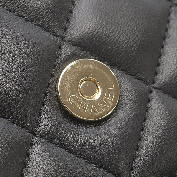 シャネル CHANEL ミニマトラッセ フォンケース ブラック×ピンク