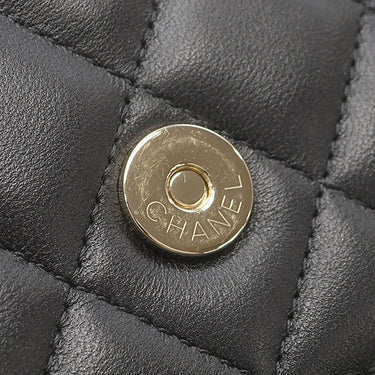 シャネル CHANEL ミニマトラッセ フォンケース ブラック×ピンク ラムスキン ショルダーバッグ ゴールド金具 黒 ココマーク