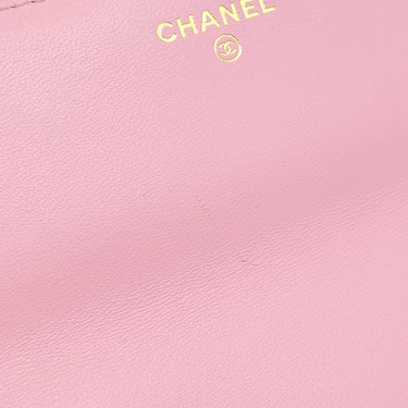 シャネル CHANEL ミニマトラッセ フォンケース ブラック×ピンク ラムスキン ショルダーバッグ ゴールド金具 黒 ココマーク