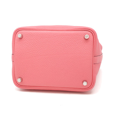 エルメス HERMES ピコタンロックPM ローズアザレ トリヨンクレマンス ハンドバッグ シルバー金具