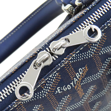 ゴヤール GOYARD ヴァンドーム ミニ VENDO3MINTY12CL12P ネイビーブルー キャンバス ゴヤールディンキャンバス セルヴォンカーフスキン ハンドバッグ シルバー金具 紺 青 ショルダーストラップ欠品