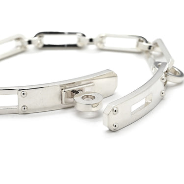 エルメス HERMES ケリー シェーヌ シンプルトゥール H123429B シルバー シルバー925 ＃15 ブレスレット AG925 チェーン ケリークラスプ