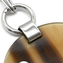 エルメス HERMES バッファローホーン チェーン ペンダント ベージュXブラウン バッファローホーン メタル ラッカー ネックレス オーバル ロングネックレス