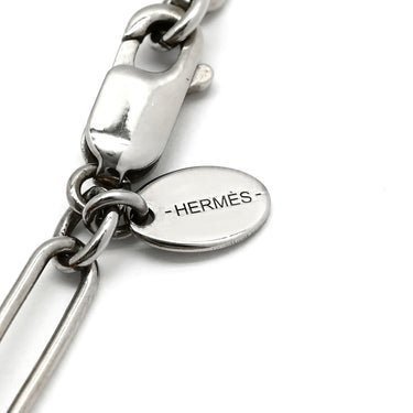 エルメス HERMES バッファローホーン チェーン ペンダント ベージュXブラウン バッファローホーン メタル ラッカー ネックレス オーバル ロングネックレス