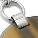 エルメス HERMES バッファローホーン チェーン ペンダント ベージュXブラウン バッファローホーン メタル ラッカー ネックレス オーバル ロングネックレス