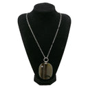 エルメス HERMES バッファローホーン チェーン ペンダント ベージュXブラウン バッファローホーン メタル ラッカー ネックレス オーバル ロングネックレス