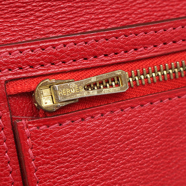 エルメス HERMES ベアンクラシック ルージュヴィフ リザード 長財布 ゴールド金具 赤 二つ折り財布