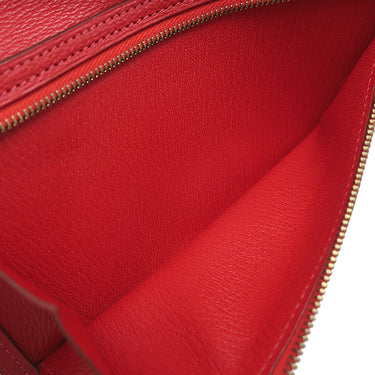 エルメス HERMES ベアンクラシック ルージュヴィフ リザード 長財布 ゴールド金具 赤 二つ折り財布