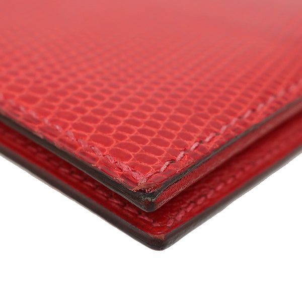 エルメス HERMES ベアンクラシック ルージュヴィフ リザード 長財布