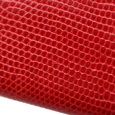 エルメス HERMES ベアンクラシック ルージュヴィフ リザード 長財布 ゴールド金具 赤 二つ折り財布