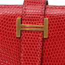 エルメス HERMES ベアンクラシック ルージュヴィフ リザード 長財布 ゴールド金具 赤 二つ折り財布
